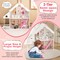 Costway Kids Wooden Dollhouse Semi-Opened DIY Playset with Simulated Rooms &#x26; Furniture